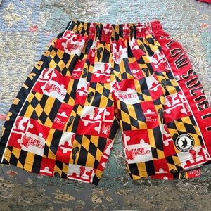 Flow Society Maryland Flag Graphic Athletic Shorts - Red, Yellow, Black